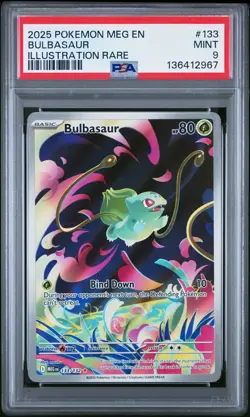 2025 POKEMON MEG EN-MEGA EVOLUTION ILLUSTRATION RARE #133 BULBASAUR PSA 9 - Image 1
