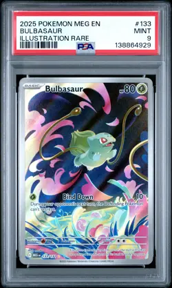 2025 POKEMON MEG EN-MEGA EVOLUTION ILLUSTRATION RARE #133 BULBASAUR PSA 9 - Image 1