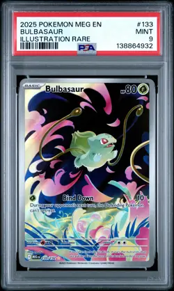 2025 POKEMON MEG EN-MEGA EVOLUTION ILLUSTRATION RARE #133 BULBASAUR PSA 9 - Image 1