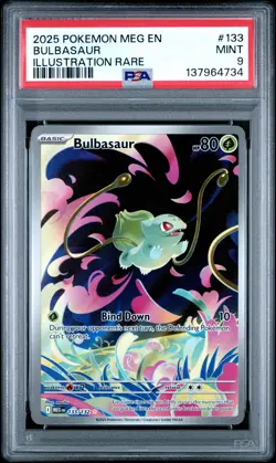 2025 POKEMON MEG EN-MEGA EVOLUTION ILLUSTRATION RARE #133 BULBASAUR PSA 9 - Image 1