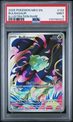 2025 POKEMON MEG EN-MEGA EVOLUTION ILLUSTRATION RARE #133 BULBASAUR PSA 9 - Image 1