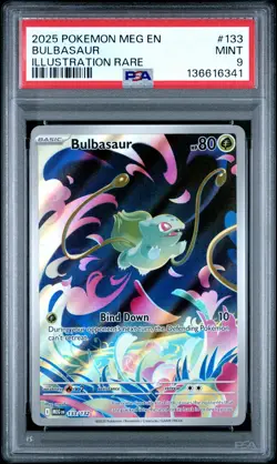 2025 POKEMON MEG EN-MEGA EVOLUTION ILLUSTRATION RARE #133 BULBASAUR PSA 9 - Image 1