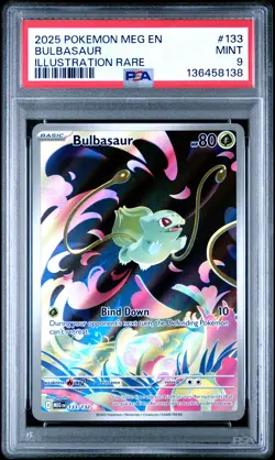 2025 POKEMON MEG EN-MEGA EVOLUTION ILLUSTRATION RARE #133 BULBASAUR PSA 9 - Image 1