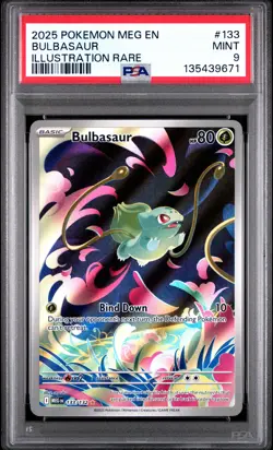 2025 POKEMON MEG EN-MEGA EVOLUTION ILLUSTRATION RARE #133 BULBASAUR PSA 9 - Image 1