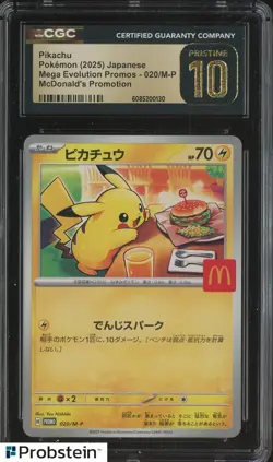 2025 Pokemon Mega Evolutions Promo McDonald's Japanese Pikachu CGC 10 PRISTINE - Image 1