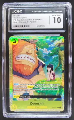 2025 ONE PIECE CCG DERESHI! RARE ALTERNATE ART OP09-117 CGC 10 A PT - Image 1