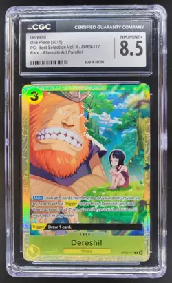 2025 ONE PIECE CCG DERESHI! RARE ALTERNATE ART OP09-117 CGC 8.5 A PT - Image 1