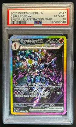 2025 Pokemon SV Prismatic Evolutions - PRE EN Ceruledge ex #147/131 PSA 10 - Image 1