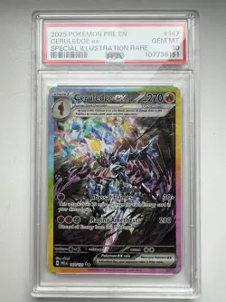 2025 POKEMON PRE EN-PRISMATIC EVOLUTIONS #147/131 CERULEDGE EX PSA 10 - Image 1