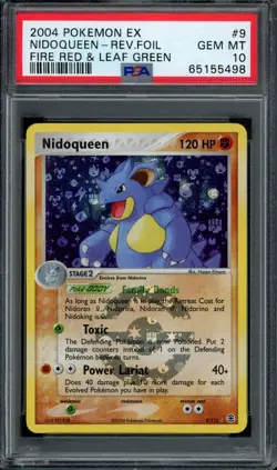 *POP 19* Pokemon Nidoqueen Reverse Holo 2004 EX Fire Red & Leaf Green #9 PSA 10 - Image 1
