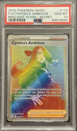 2022 PSA 10 POKEMON SWSH BRILLIANT STARS FULL ART CYNTHIAS AMBITION HYPER 💎 - Image 1