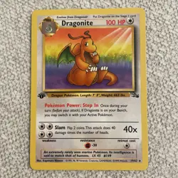 Dragonite 1st Edition Fossil 19/62 Non Holo Rare Pokemon Card NM/LP - Image 1