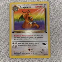 Dragonite 1st Edition Fossil 19/62 Non Holo Rare Pokemon Card NM/LP - Image 2