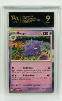 Gengar 094/165 Scarlet & Violet 151 MEW WAG 9 Graded Pokemon Card Slab - Image 1