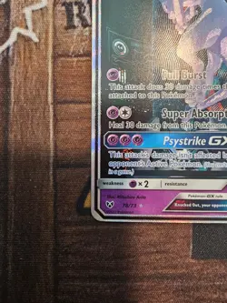 Pokemon TCG Mewtwo GX Secret Rare Shining Legends Card 76/73 Near Mint Condition - Image 4