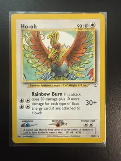 Pokemon TCG Ho-Oh Neo Revelation Card 18/64 LP - Image 1