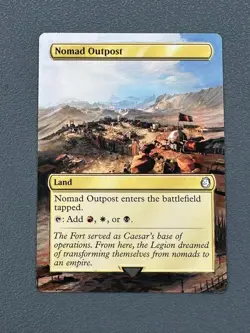 Nomad Outpost #263 MTG Fallout Hand Painted Borderless Extended Full Altered Art - Image 1
