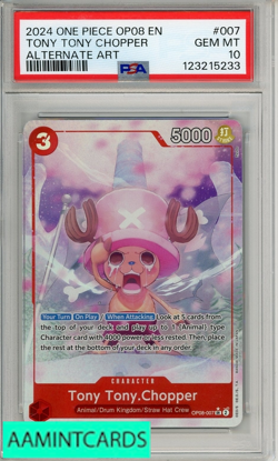 2024 ONE PIECE OP08-TWO LEGENDS TONY TONY CHOPPER #007 ALT ART PSA 10 - Image 1