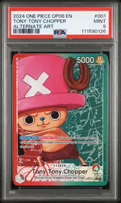 2024 ONE PIECE OP08-TWO LEGENDS ALTERNATE ART #001 TONY TONY CHOPPER PSA 9 - Image 1