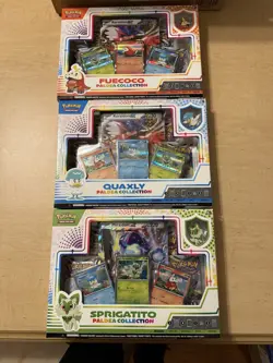 Set Of 3 Pokemon TCG PALDEA Collection Starter Pin NEW FACTORY SEALED - Image 1