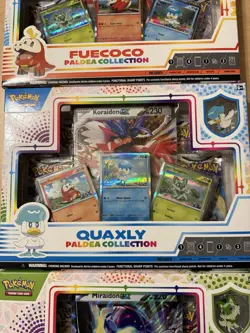 Set Of 3 Pokemon TCG PALDEA Collection Starter Pin NEW FACTORY SEALED - Image 3