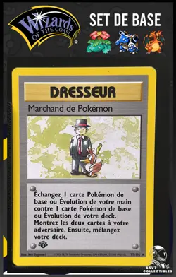Marchand de Pokemon 77/102 Edition 1 Ed 1 Set De Base Wizards Carte Pokemon FR - Image 1