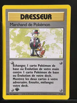 Marchand de Pokemon 77/102 Edition 1 Ed 1 Set De Base Wizards Carte Pokemon FR - Image 2