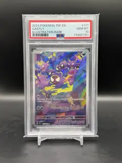 2024 Pokemon Tef EN-Temporal Forces Gastly Illustration Rare PSA 10 #177 - Image 1