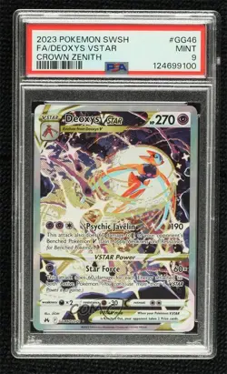 Full Art - Deoxys VSTAR Pokemon Sword Shield Crown Zenith Galarian Gallery PSA 9 - Image 1