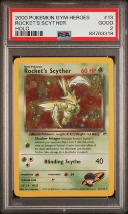 2000 Pokemon Gym Heroes #13 Rocket'S Scyther Holo PSA 2 - Image 1