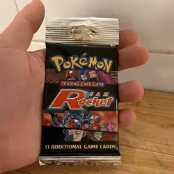 Team Rocket Booster Pack unweighed Factory Sealed Pokemon TCG WOTC LONG CRIMP - Image 3