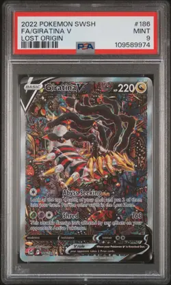 2022 POKEMON SWORD & SHIELD LOST ORIGIN #186 FULL ART/GIRATINA V PSA 9 - Image 1