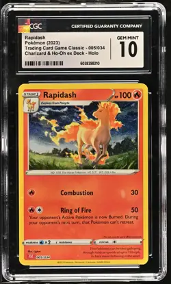 Pokemon CGC 10 Gem Mint TCG Classic Collection Holo Rapidash CLC 005/034 - Image 1