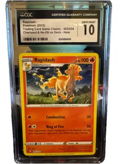 Pokemon CGC 10 Gem Mint TCG Classic Collection Holo Rapidash CLC 005/034 - Image 2