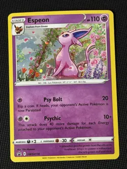 Pokemon TCG Sword & Shield Espeon SWSH174 Black Star Promo Holo Light Play - Image 1