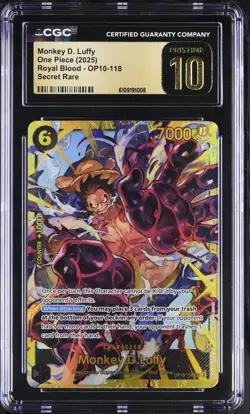 Monkey D. Luffy OP10-118 One Piece Royal Blood SEC CGC PRISTINE 10 - Image 1