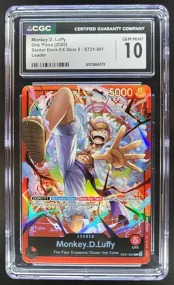 2025 ONE PIECE CCG JAPANESE MONKEY D. LUFFY LEADER ST21-001 CGC 10 A PT - Image 1