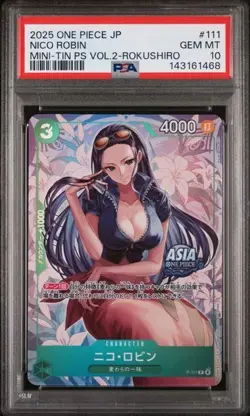 Nico Robin P-111 - One Piece Mini Tin Vol. 2 Asia Region Promo - PSA 10 - Image 1