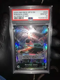 One Piece CCG Roronoa Zoro Alternate Art Op12-020 Leader PSA 10 Gem Mint - Image 1