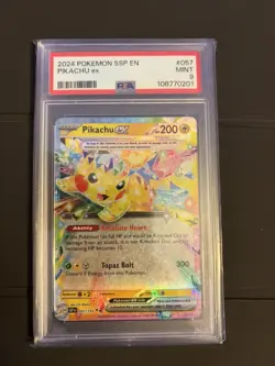 2024 POKEMON SSP EN-SURGING SPARKS #057 PIKACHU EX PSA 9 - Image 1