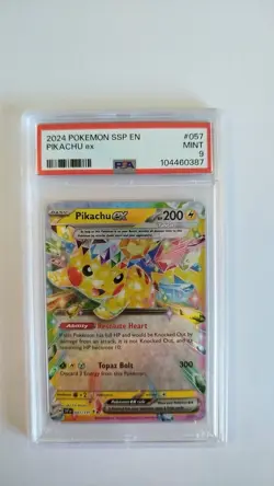 2024 POKEMON SSP EN-SURGING SPARKS #057 PIKACHU EX PSA 9 - Image 1