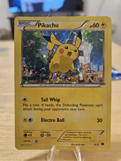 Pokemon PIKACHU 6/12 (Holo Promo) McDonald's 2015 - LP!! - Image 1