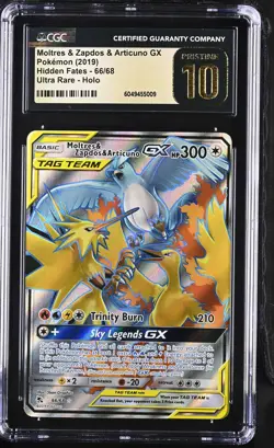 MOLTRES & ZAPDOS & ARTICUNO GX 66/68 ULTRA RARE HOLO POKEMON CGC 10 PRISTINE - Image 1
