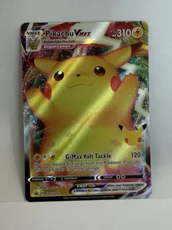 Pokemon TCG VMAX SWSH062 Pikachu Full Art 25th Anniversary Promo - Image 1