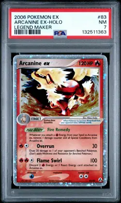 2006 POKEMON EX LEGEND MAKER #83 ARCANINE EX-HOLO PSA 7 - Image 1