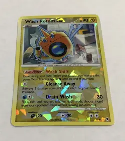 Pokemon WASH ROTOM Card RT5 Reverse Holo Cracked Ice Rare LP Rising Rivals TCG - Image 2