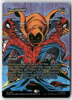 Saw in Half - 0021 Regular (Borderless) Marvel MYTHIC RARE Magic MtG TCG Card - Image 1