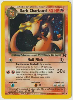 Dark Charizard 4/82 - Pokemon TCG Team Rocket Unlimited Holo Rare Card - MP/HP - Image 2