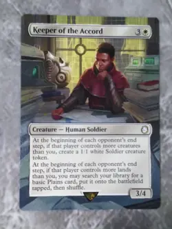 Keeper of the Accord MTG Fallout Hand Painted Borderless Extended Altered Art v - Image 2