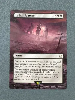 Lethal Scheme #185 MTG Fallout Hand Painted Borderless Extended Full Altered Art - Image 1